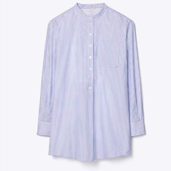 Tory Burch Stripe Tunic Shirt – Blue Dusk/White – Size M – NWOT - Picture 3 of 11